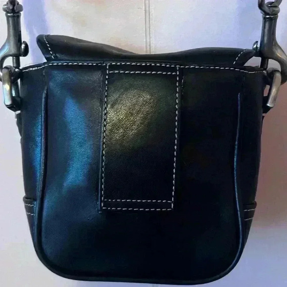 COACH CANON BLK LEATHER MESSENGER CAMERA CAMCORDER SHOULDER BAG PURSE 90's HTF - Picture 5 of 8